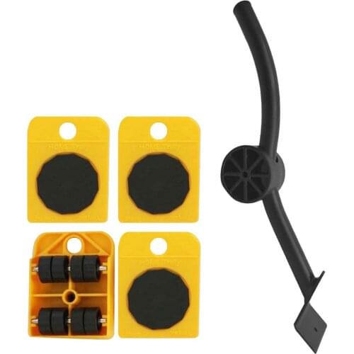 5pcs/set Furniture Mover Tool Set Heavy Furniture Lifter Mover Transport Lift Move Slides Trolley Hand Tools Set Dropshipping
