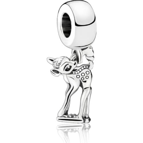 5PCS Simple Silver Color Baby Deer Sika Deer Animal Charms Fit Original Bracelets Necklace Couple Men DIY Making Jewelry Making