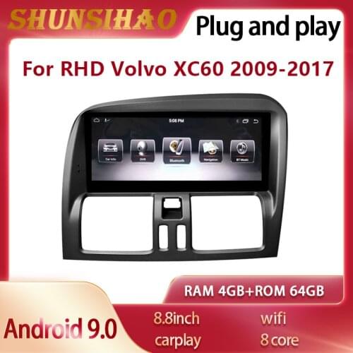 Ouchuangbo car radio System For RHD Volvo XC60 2009-2017 car GPS Navi multimedia Audio player Carplay headunit Android 9.0