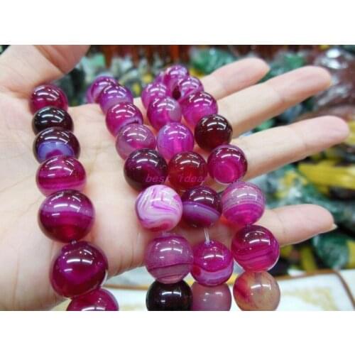 Free Shipping ! 140pcs/Lot 8mm Round Cherry Hot Pink Stripe stone stone Beads,Loose stone Beads Fit For Bracelet & DIY,RSB-381
