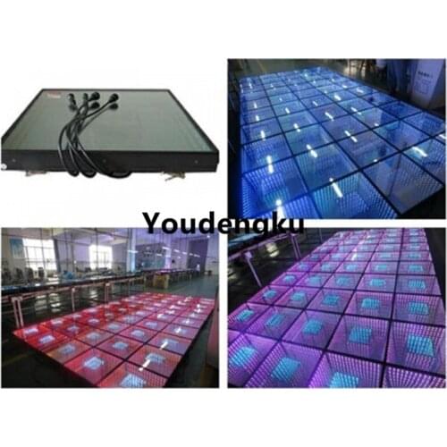 Free shipping 4 pieces Disco nightclub Mirror Dance Floor Abyss Effect RGB Led glass dance floor