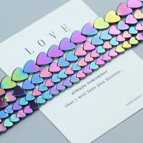 Multicolor Heart Shape Hematite Beads Natural Stone for Jewelry Making 6 8 10mm Love Charms Beads Diy Bracelet Necklace Finding