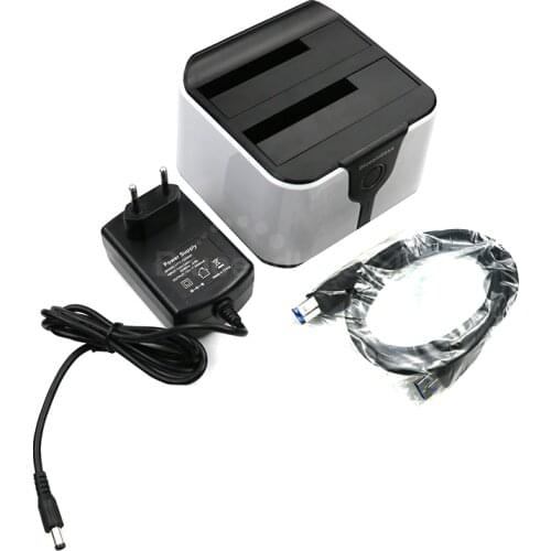 Dual bay hdd docking station clone function sata 2 hd case 3.5 2.5inch usb3.0 5 gbps 4TB hard disk box HDD SSD read data device