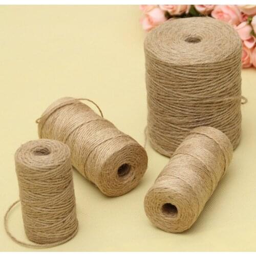 200m/roll Natural Vintage Jute Rope String Cord Twine Burlap Ribbon Crafts Sewing DIY Jute Hemp Wedding Party Decoration