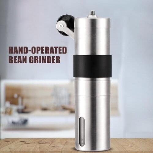 2 Size Manual Ceramic Coffee Grinder Stainless Steel Adjustable Coffee Bean Mill With Rubber Loop Ring Easy Clean Kitchen Tools
