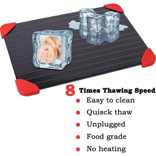 Defrost Tray Rapid Thaw Fast Tray Magic Metal Plate Defrosting Tray Safe Fast Thawing Frozen Meat Defrost Kitchen Tool