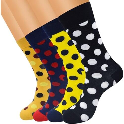 6 Pairs New Fashion Women Men Big Dots Socks Unisex Daily Trendy Street Snap Casual Crew Socks Happy Socks Fashion For Men Women