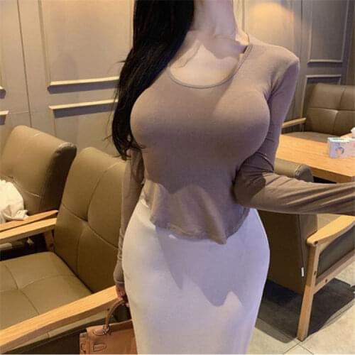 2021 summer womens new tight-fitting thin sexy big-chested white casual T-shirt