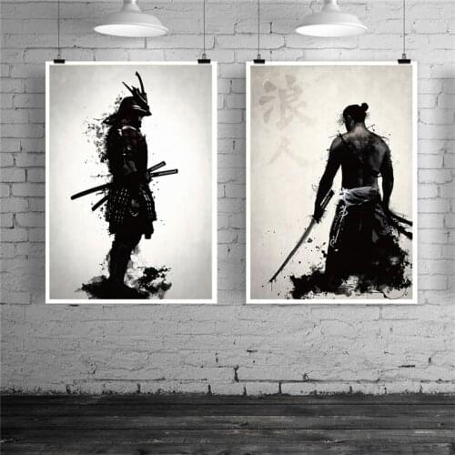 Japanese Samurai Posters HD Print on Canvas Modern Wall Art Decorative Pictures Figure Paintings for Living Room Decor No Frame