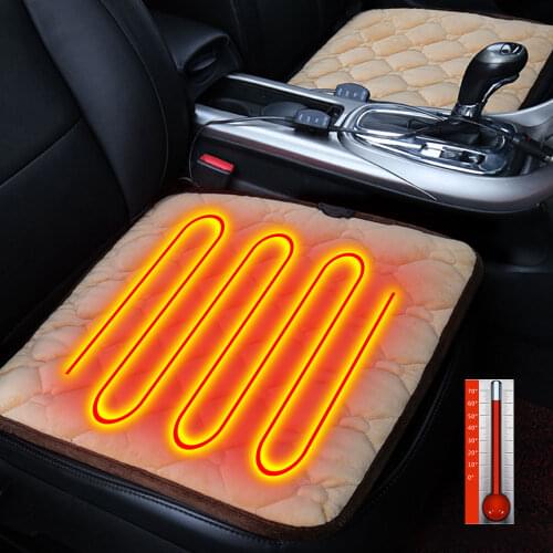 Car Heating Cushion Seat USB Chair Electric Heating Plush Pad Heater Warmer Winter Household Cardriver Heated Cover Seat Cushion