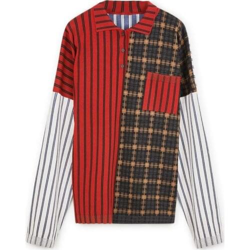 IHOBBY Striped Knitted Plaid Shirt Spring New European and American Retro Fashion Erratic Long-sleeved Knitting Cardigan