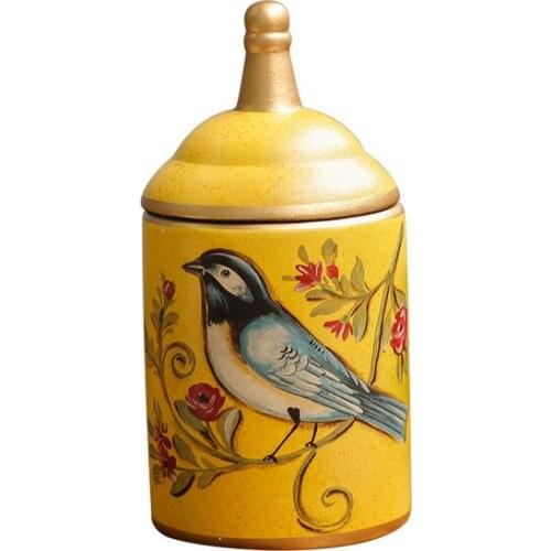 Retro Tea Candy Box Tin Sugar Pot Vintage Ceramic Kitchen Canister Jars Storage Bottles Organizer Painted Cans Cooking