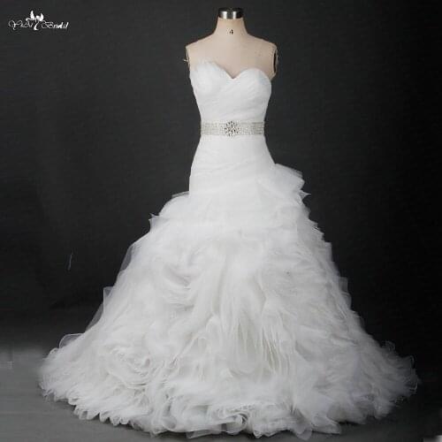 RSW1230 Dropped Oblique Wait Ruffles Skirt Puffy Wedding Gowns