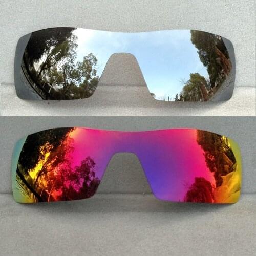 2 Pieces Silver Mirrored & Midnight Sun Mirrored Replacement Lenses for Oil Rig Frame Polarized 100% UVA & UVB Anti-scratch