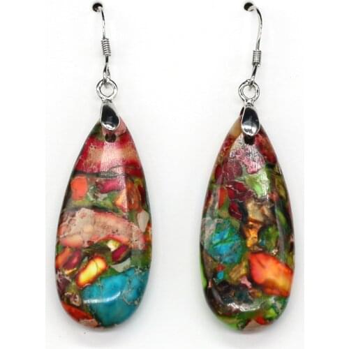 10 Colors Classic Tear Big Water Drop Natural Stone Earring for Charms Women Jewelry Imperial Stone Dangle Earring Party Gifts