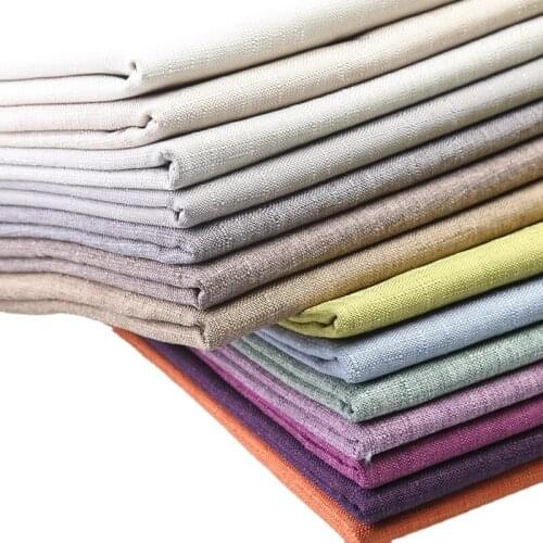 Wide 59" New Plain Slub Cotton Linen Upholstery Sofa Fabric Canvas Soft Hard Cover Background Tablecloth Material By the Metre