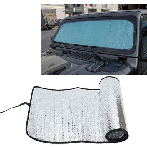 Aluminum Foil Front Windshield Sunshade Sun Visor Shield For Jeep Wrangler For Sahar Rubicon JL JLU 2 Door & 4 Door 2018 2019