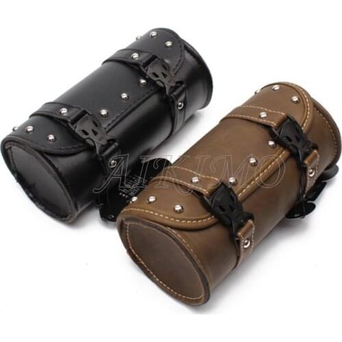 Neverland Universal Black Motorcycle Handlebar Sissy Bar Saddlebag Roll Barrel Tool Bags For Harley Sportster 883 1200 XL D35