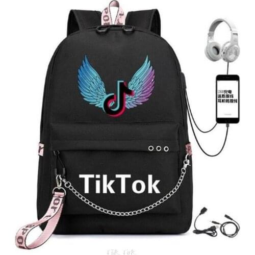Tik Tok Game Kids Bag Backpack Usb Charging Schoolbag Student School Bag 3D Print Computer Bag