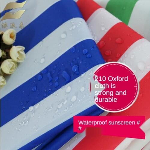 Waterproof Fabric for Tent Thin Striped 210d Oxford Awning Ripstop Cloth PU Coated Polyester Textile Outdoor Sewing By The Meter