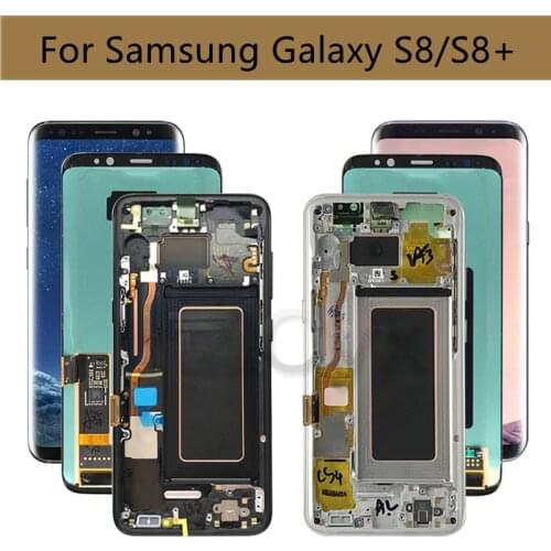 For SAMSUNG Galaxy S8 LCD Display Touch Screen G950 LCD Digitizer Assembly For Samsung S8+ G955 Replacement with Burn Shadow