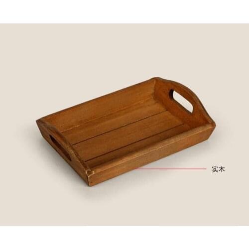 1PC Japanese Zakka manual old wooden tray grocery square real wood fruit hotel restaurant wood plate J0911