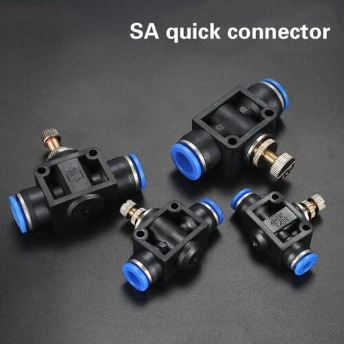10PCS Pneumatic joint throttle valve Hose Quick Fitting Pipe valve Connector Pneumatic Components 4-12mm SA4 SA6 SA8 SA10 SA12