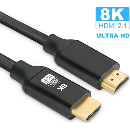 2.1 HDMI-Compatible Cable Ultra High-Speed 48Gbps 8K 60hz 4K 120Hz for PS5 PS4 HD TV Audio Video 1M 2M 3M 5M 8M 10M
