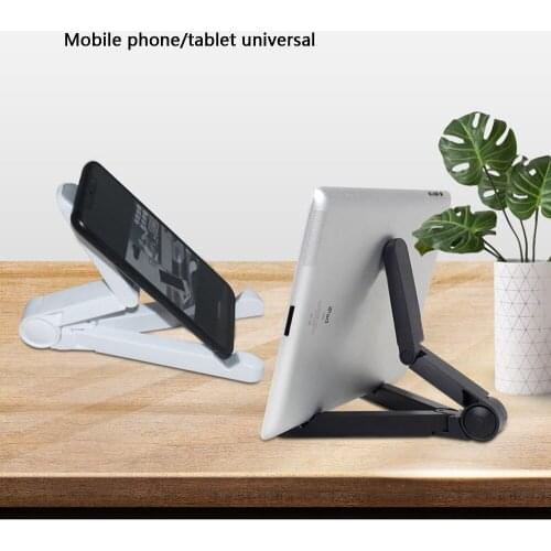 UIGO 2 Pcs Folding Universal Tablet And Mobile Phone Triangle Stand Creative Adjustable Angle Desktop Stand for iphone Xiaomi 11