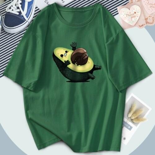 2021 Retro Tshirts Funny Avocado Letter T-shirts Women Print Fashion Outdoor Hip Hop Bodybuilding Tees Tops Female Camiaetas