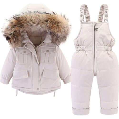 Newborn Baby Boys 2020 Winter Jacket For Girls Snow Wear Baby Boys With Big Fur Snowsuit For Girls Hoodies Kids Winter Jumpsuit