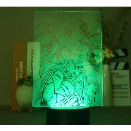 3D Lamp Attack on Titan Mikasa Ackerman Figure Kids Nightlight for Room Decoration Led 7 Colors Changing Night Light Anime Gift
