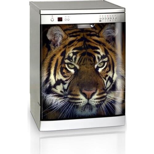 3D Tigher Animal SelfAdhesive Dishwasher Refrigerator Freeze Sticker Kids Art Fridge Door Cover Wallpaper