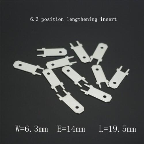 50pcs 6.3 positioning and lengthening inserting PCB circuit board welding terminal two straight soldering sheet