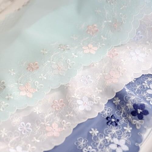 Hot sale Lace accessories Good quality chiffon embroidery lace 17 cm D1703
