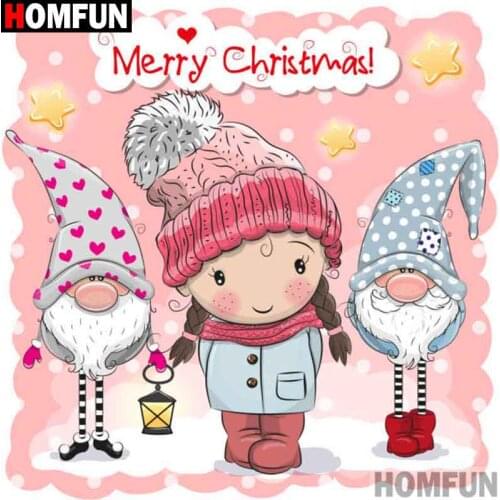 HOMFUN Full Square/Round Drill 5D DIY Diamond Painting "Girl old man" 3D Embroidery Cross Stitch 5D Home Decor A15750