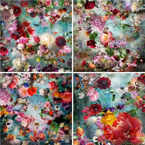 EverShine Full Drill Square Diamond Painting Flower Diamond Embroidery 5D DIY Rose Cross Stitch Mosaic Rhinestone Wall Decor