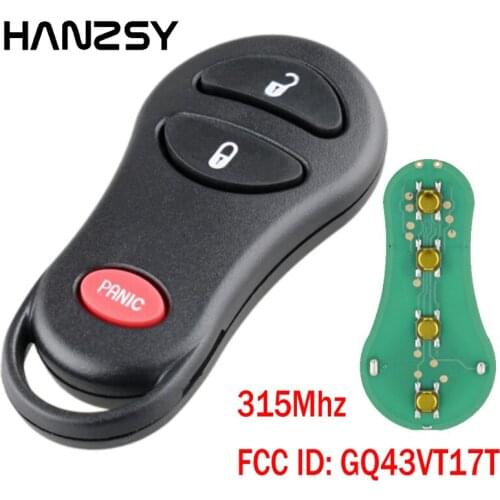 2+1 3 Buttons Smart key For DODGE Caravan Ram Dakota Durango Chrysler Town Complete Car Remote key GQ43VT17T 315Mhz