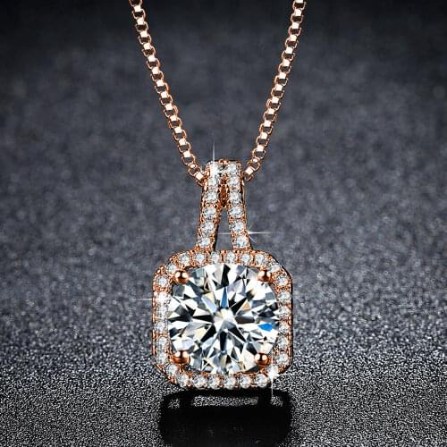 Beiver Fashion AAAA+ Zircon Necklaces for Women 2019 Statement Box Chain Wedding/Party Necklace Valentines Day Gifts
