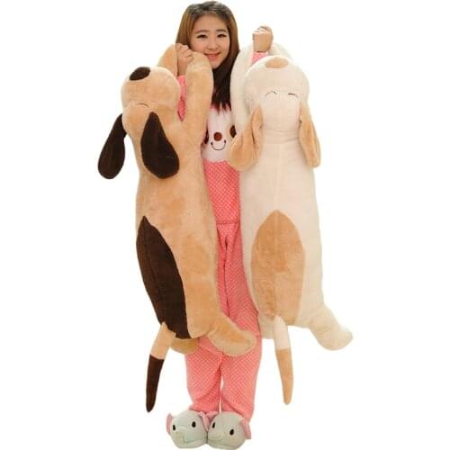 Big Cute Cartoon Dog Plush Toy Super Soft Puppy Bed Long Pillow for Girl Chilren Birthday Gift 47inch 120cm DY50807