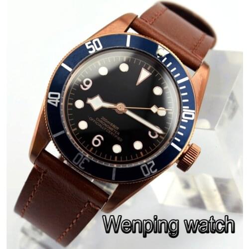 41mm Corgeut mens Luxury top mechanical watch sapphire glass sterile dial luminous leather automatic mens Waterproof watches
