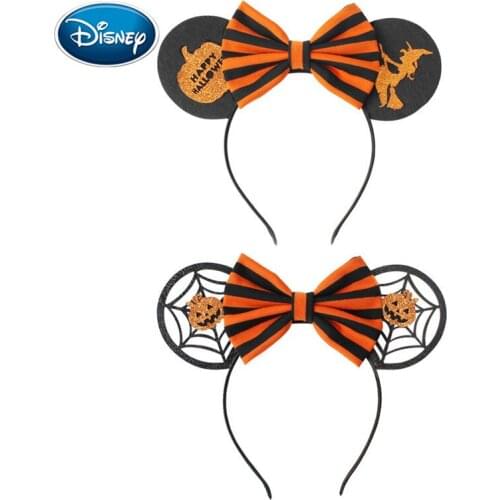Disney Girl Headwear Mouse Ears Headband 3.3" Halloween Festival Glitter Sequins Bows Kids Hair Accessories Hairband Boutique
