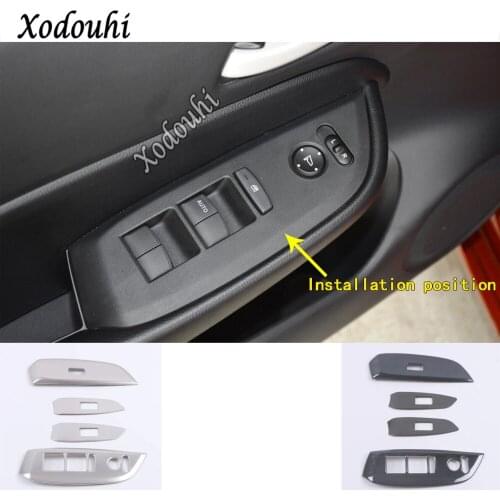 For Honda Fit Jazz 2020 2021 Car Styling Stainless steel Interior Inner Door Window Glass Switch Panel Cover Trim Frame Molding