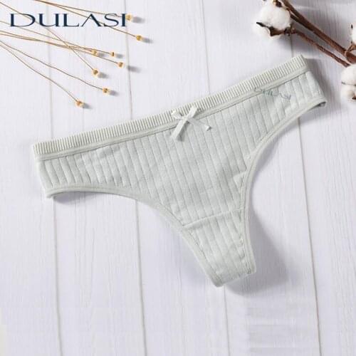 DULASI Low-Rise Sexy Lingerie Womens Cotton G-String Thong Panties String Underwear Women Briefs Pants Intimate Ladies 3 pcs