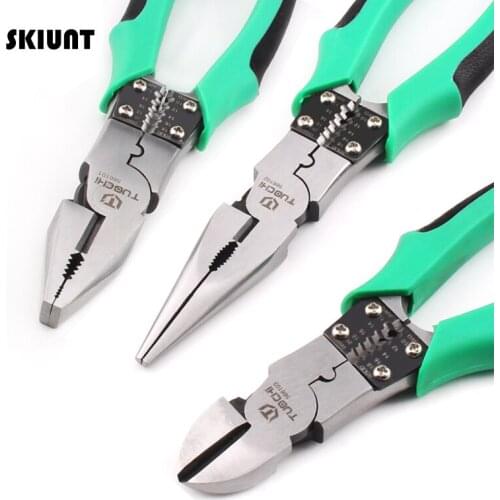 SKIUNT Pliers Multitool Wire Stripper Industrial Grade CR-V Cable Cutter Wire Stripping Cutting Clamp For Electrician Hand Tools