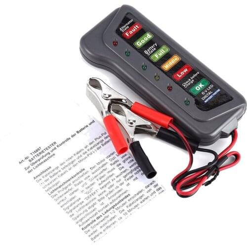 Mini 12V Car Battery Tester Universal Digital Auto Battery Test Scanner Automotive Charging Start Measurement Tool With Clips