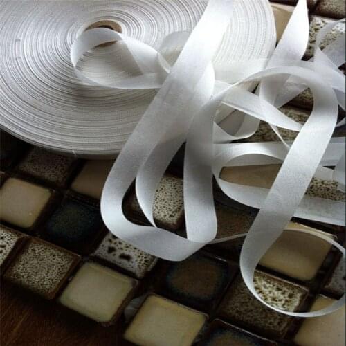 Undyed Raw white 10mmX150m 100% pure silk embroidery ribbon thin taffeta high quality silk ribbon Anya Ribbon Handcraft