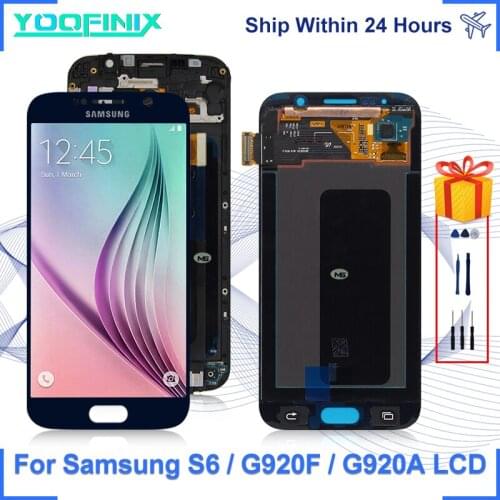 Original For Samsung Galaxy S6 LCD Touch Screen Digitizer Replacement Parts For G920F G920FD G920S/K G920 LCD Display Galaxy S6
