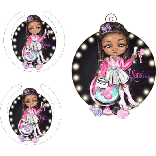 Customize Cartoon Name Character Cute Horse Unicorn Design Necklaces Earring Necklace Family Christmas Gifts For Kids Baby Chain