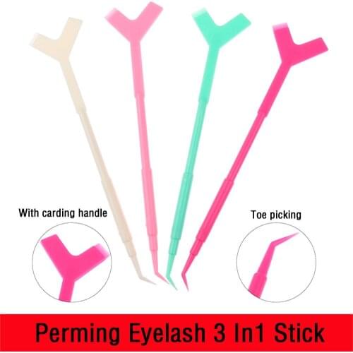 5Pcs/Set 3 In1 Eyelash Perming Sticks 5pcs Pick Recycling Lashes Shield Lifting Curlers Eyelash Makeup Accessories Applicator